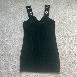 Dark green velour jumper dress